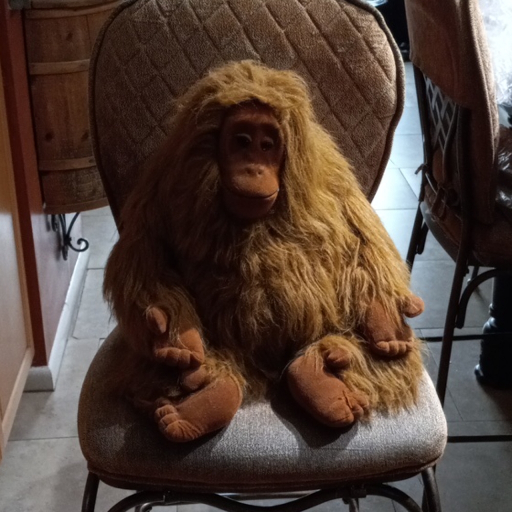 Vintage 1988 Plush Creations Inc Long Hair Orangutans Stuff Animal Ape Monkey